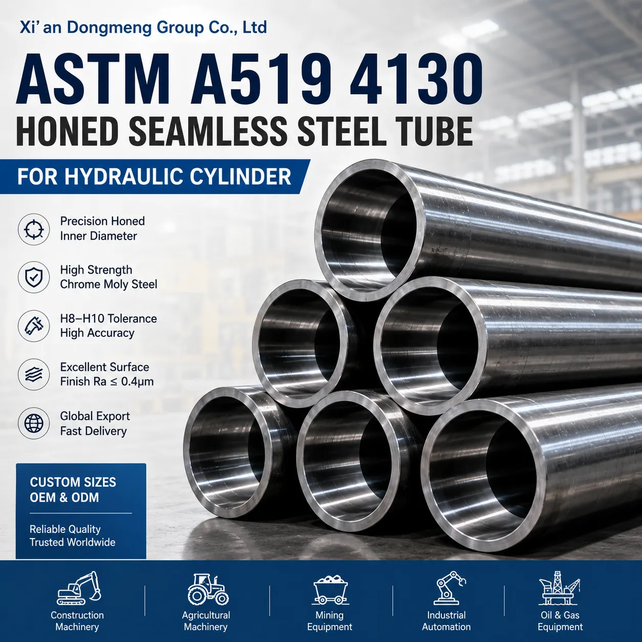 ASTM A519 4130 brušena bešavna čelična cijev za hidraulički cilindar