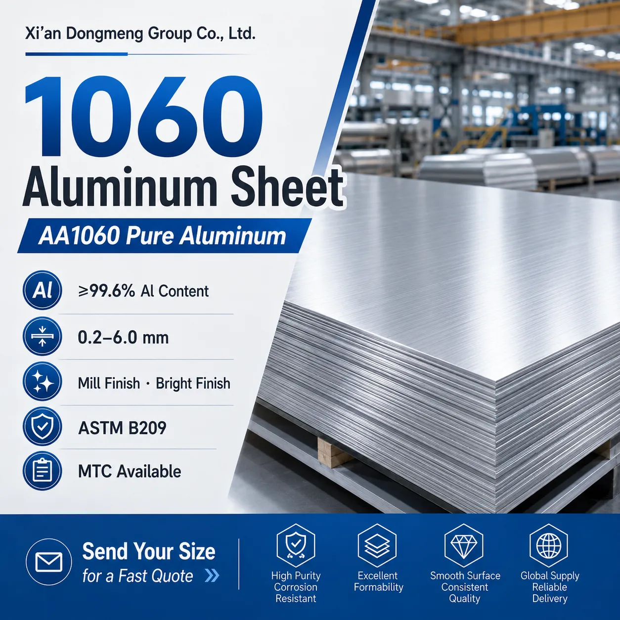 Dobavljač aluminijske ploče 1060|ASTM B209 Čista aluminijska ploča