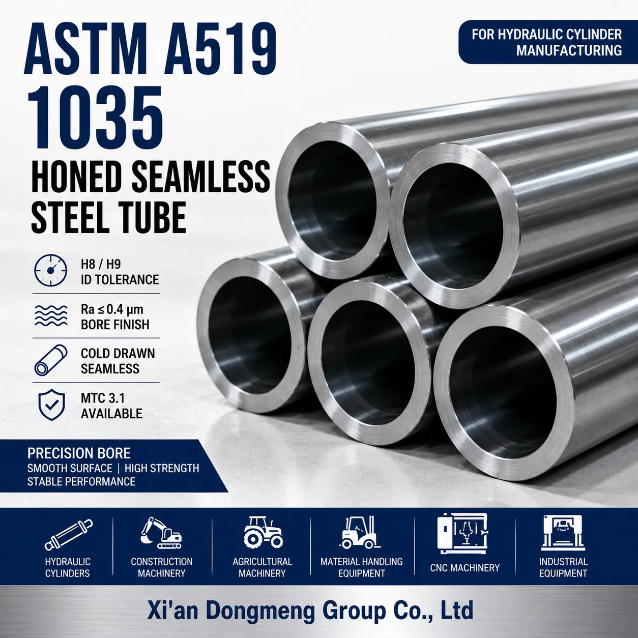 ASTM A519 1035 brušena bešavna čelična cijev za hidraulički cilindar