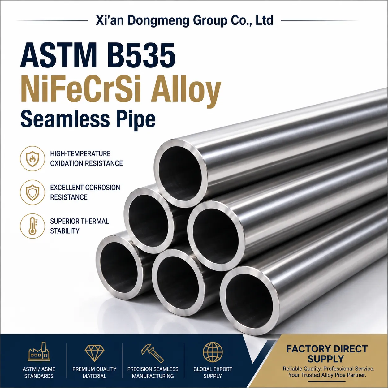 ASTM B535 Bešavna cijev od legure NiFeCrSi
